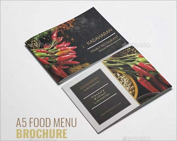 A5 Food Menu Brochure Template