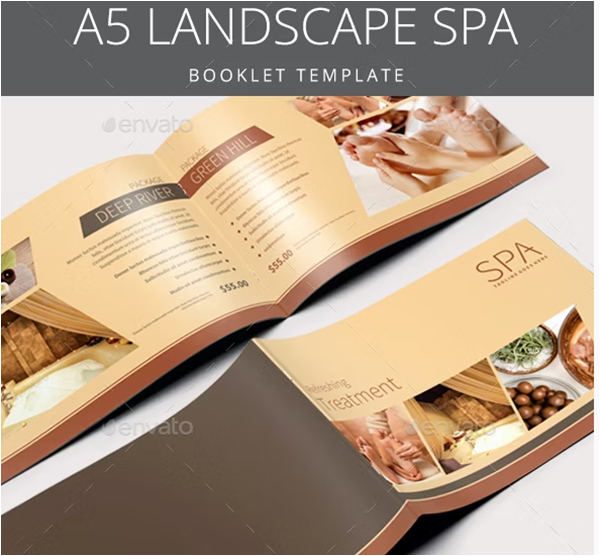 A5 Landscape Spa Brochure Template