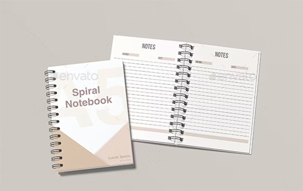 A5 Spiral PSD Notebook Mockup