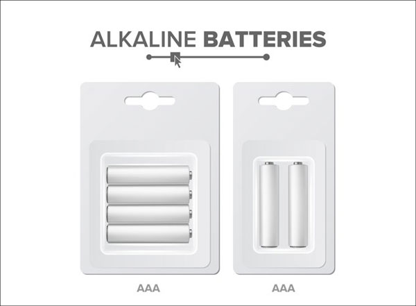 AAA Batteries Packed Mockup