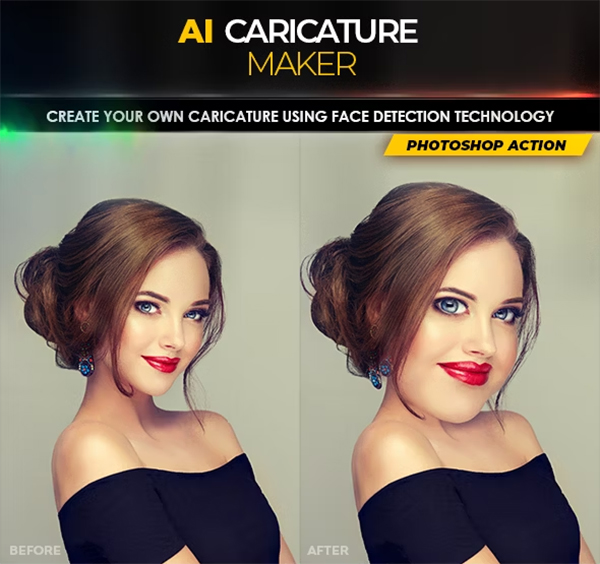 AI Caricature Maker Photoshop Action