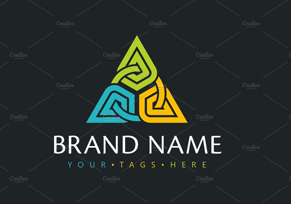 Abstract Chained Triangle Logo