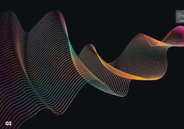 Abstract Line Waves Photoshop Brushes