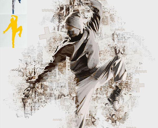Abstract Sample Newspaper Photoshop Actions Download