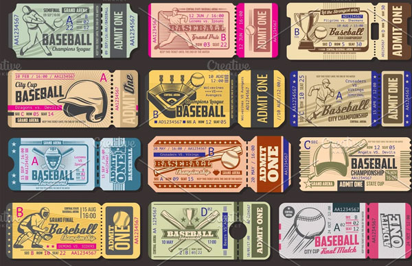Admission Tickets for Baseball