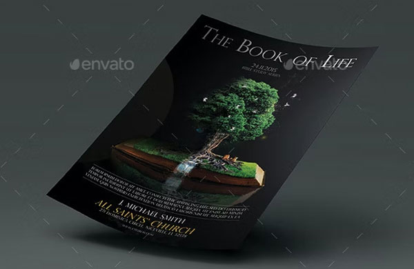 Advertising Church Book Flyer Photoshop Template