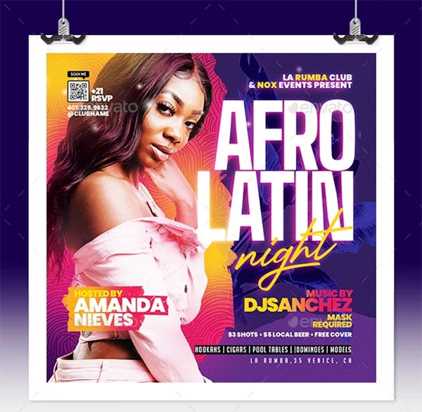 Afro Latin Party Flyer  Template