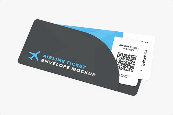 Airline Ticket Envelope Mockup