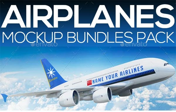 Airplane Advertising Mockup Bundle