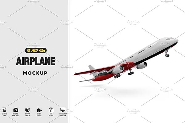 Airplane Mockup Template Design