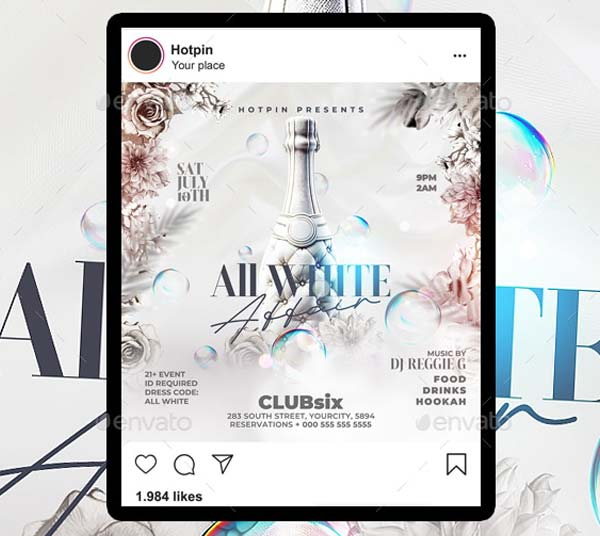 All White Party Flyers Download