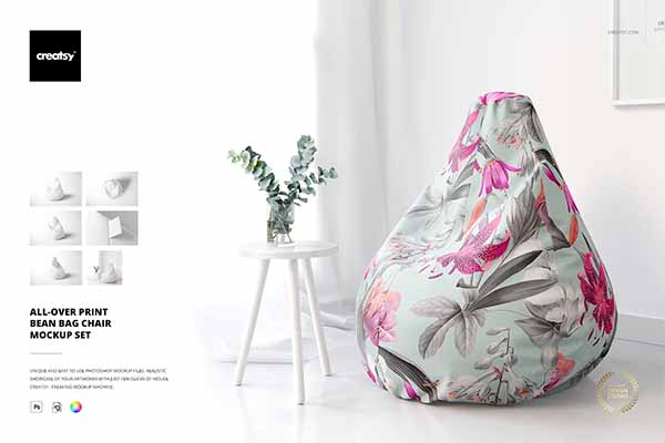 All-over Print Bean Bag Chair Mockup