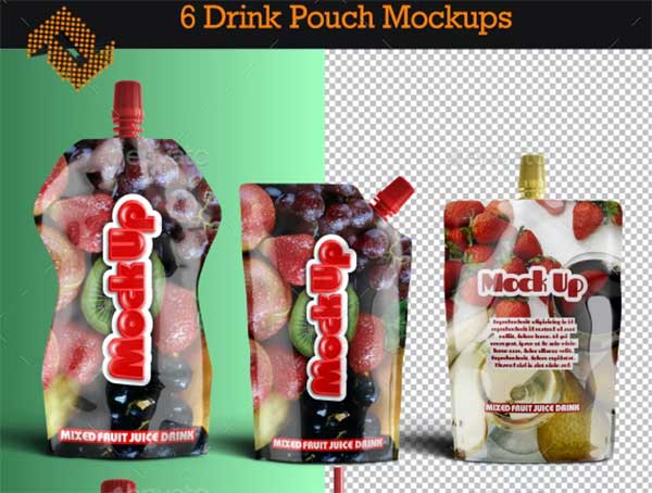 Aluminum Instant Drink Pouch Mockup