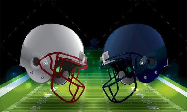 American Football Helmet Mock-up Clashing