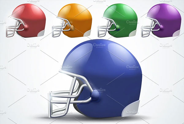 American Football Helmets Side View Mockup
