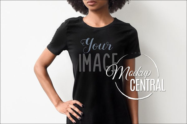 American Women Black T-Shirt Mock Up