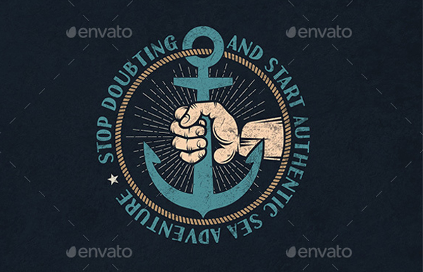 Anchor in Hand Retro Logo