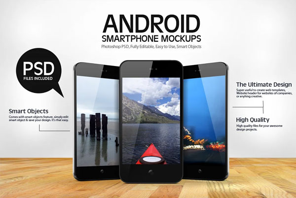 Android Smartphone Mockups Template