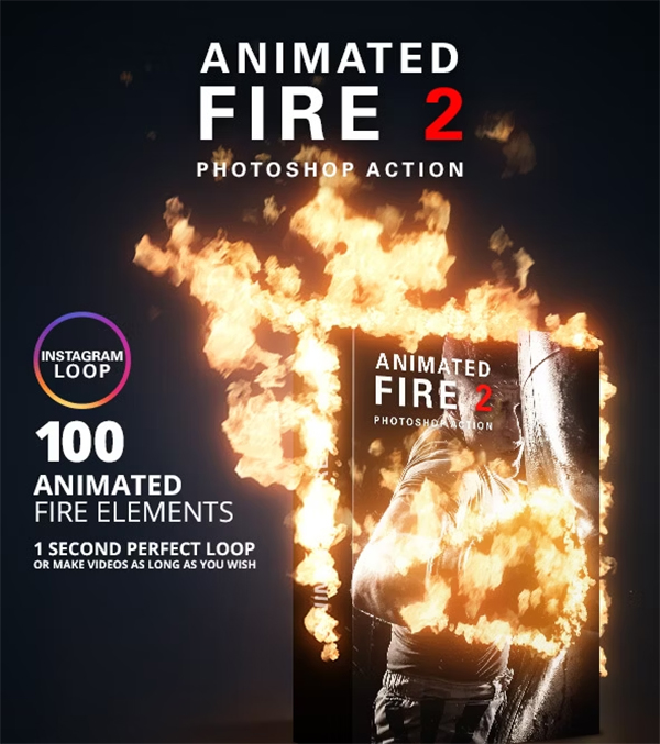 Animated Fire 2 Photoshop Action