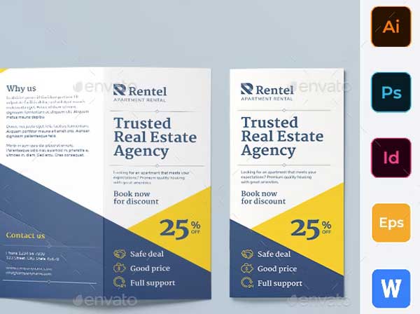 Apartment Rental Trifold Brochure PSD