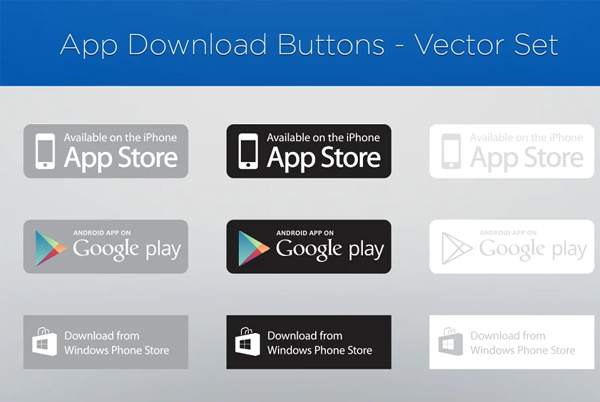 App Download Vector Buttons