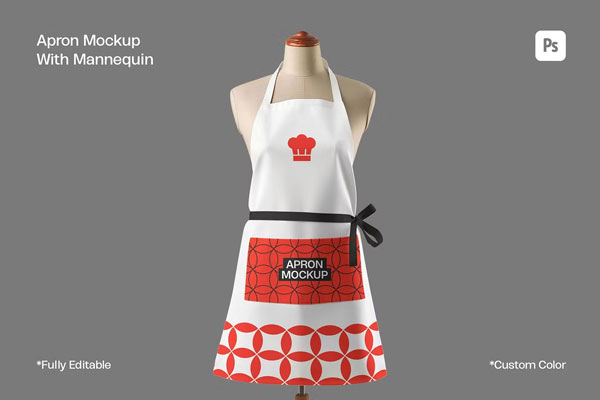 Apron Mockup With Mannequin