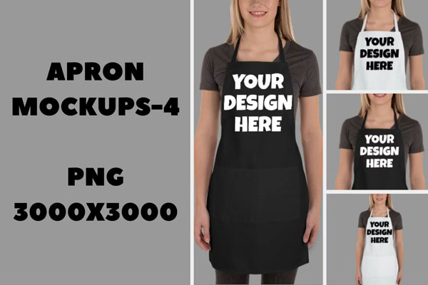 Apron Mockups White & Black