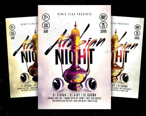 Arabian Night Party Flyer