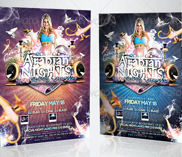 Arabian Nights A4 Flyer Poster Template