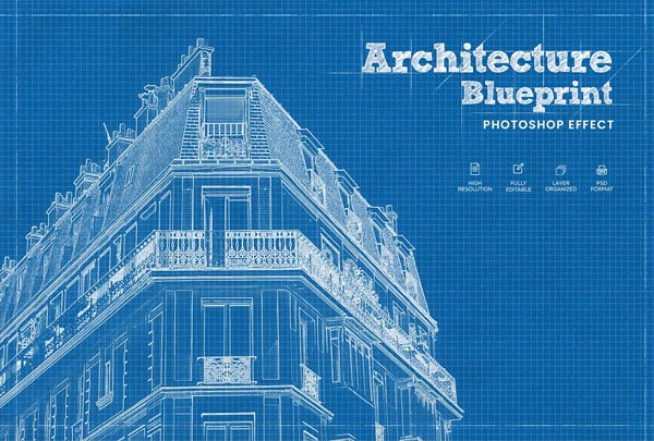 Architecture Blueprint Photo Effect Action