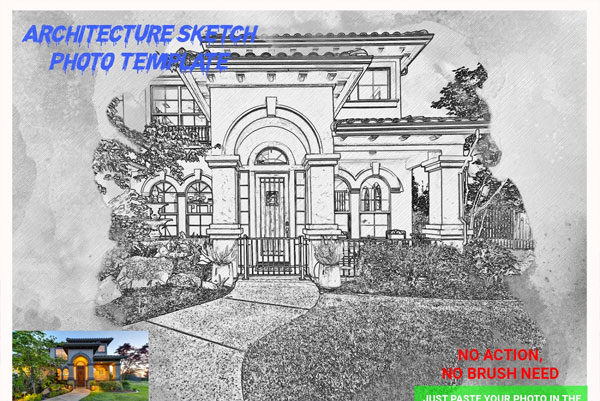 Architecture Sketch Photo Photoshop Actions