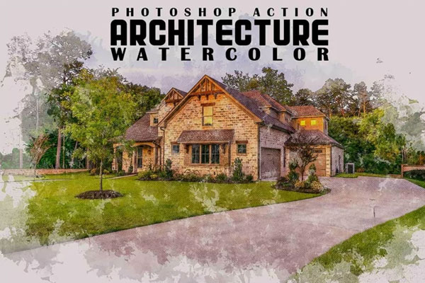 Architecture Watercolor Photoshop Action