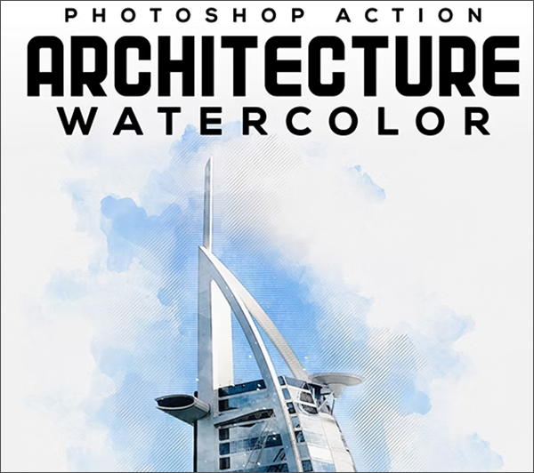 Architecture Watercolor Photoshop Action