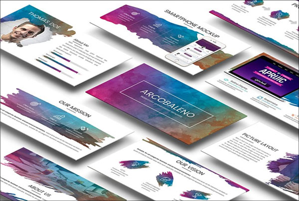 Arcobaleno Watercolor Powerpoint Template