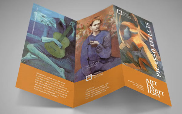 Art Exhibition Trifold Brochure Design Template