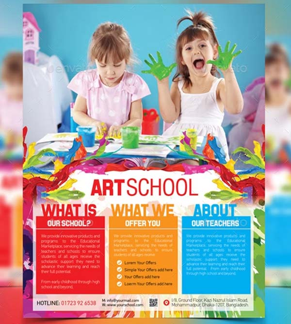 Art School Activities Flyer Template