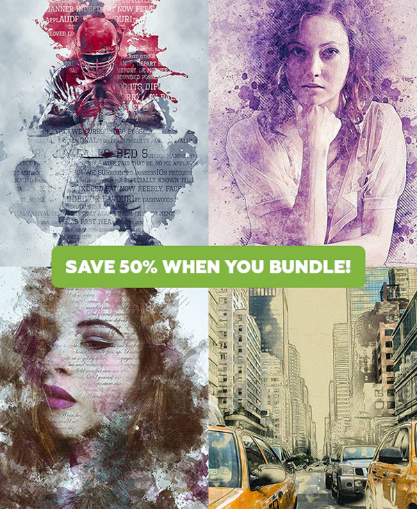 Artistic Sketch Photoshop Actions Bundle