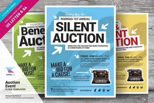 Auction Event Flyer Templates