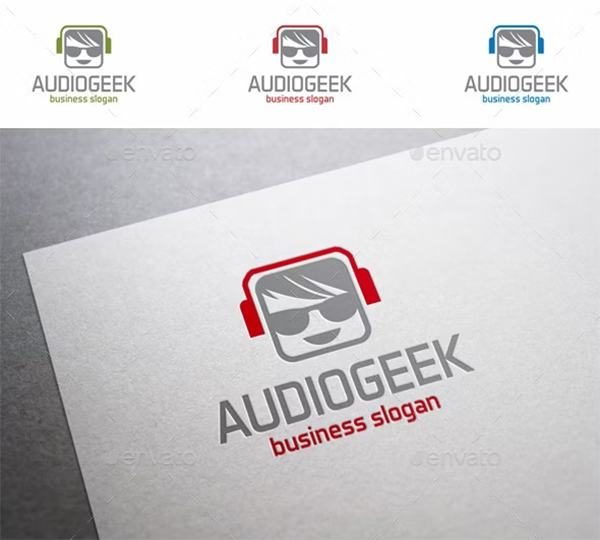 Audio Geek Square Avatar Logo