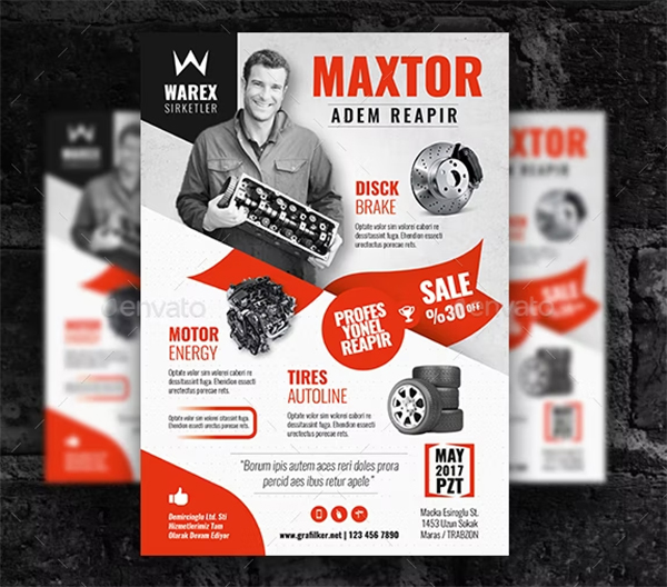 Automobile Part Flyer Templates