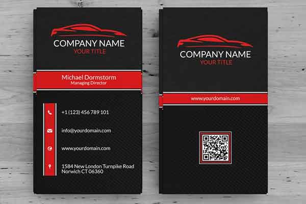 Automotive Black Business Card Template