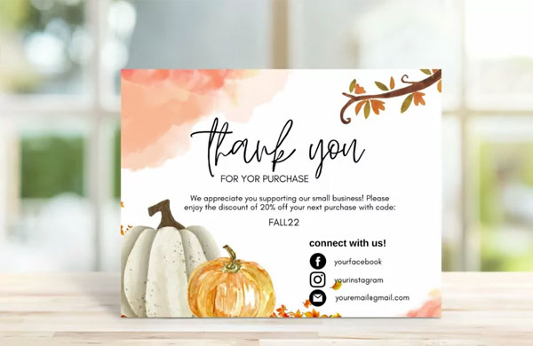 Autumn Thank You Card