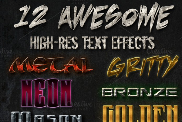 Awesome Text Effects Grunge Metal