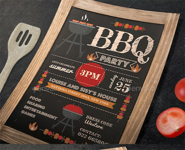 BBQ Invitation PSD Design