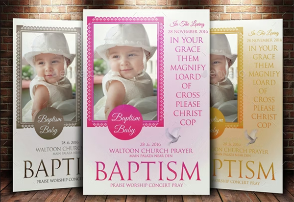 Baby Baptism Flyers Templates