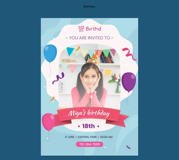Baby Birthday Celebration Event Flyer Template Free Psd
