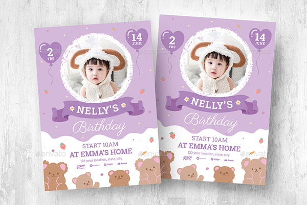Baby Birthday Event Flyer Template