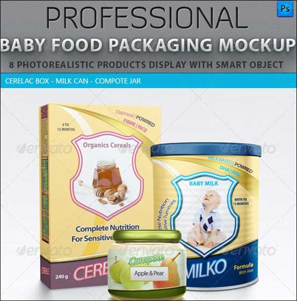 Baby Food Packaging Design Mockup