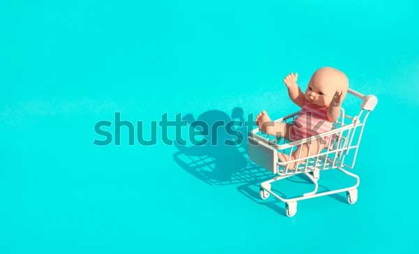 Baby kid in stroller Mockups