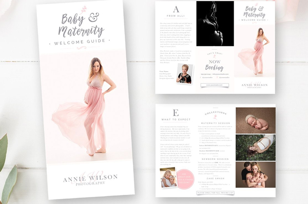 Baby Maternity Trifold Brochure Template
